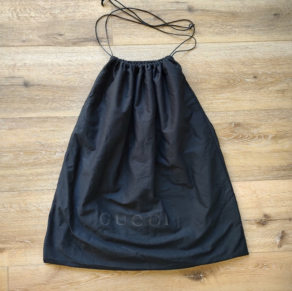 Gucci Authentic Drawstring Dust Bag Large Black Brown Storage Display